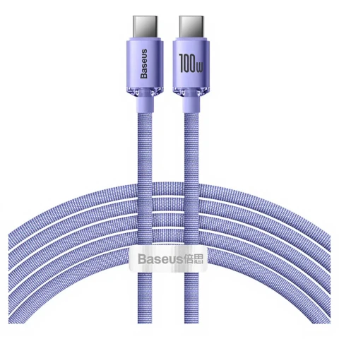 Baseus USB-C auf USB-C 100W Schnellladegerät Datenkabel - Lila