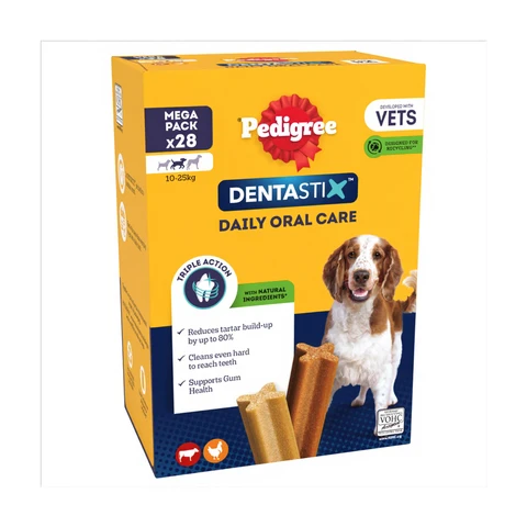 Pedigree Dentastix Tägliche Zahnpflege 10-25g 28 Sticks 4 x 180g (720g)