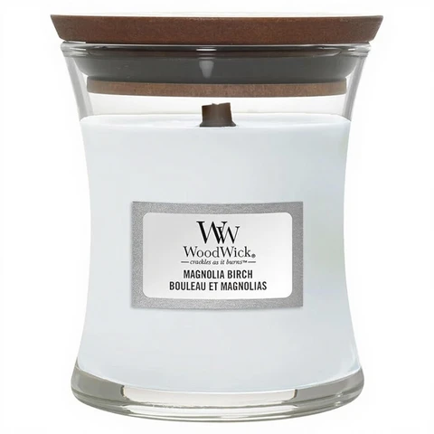 Woodwick Magnolie & Birke Mini Sanduhr-Kerze