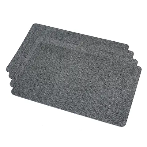 Placemats Heat Resistant Rectangle Black 4pcs