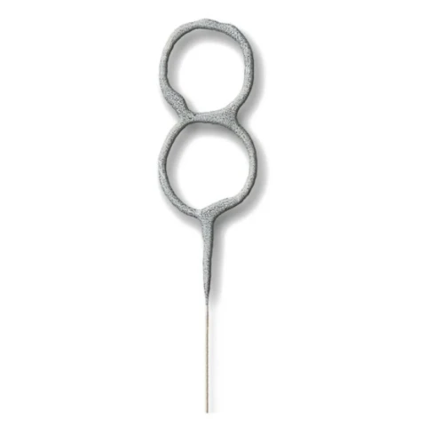 Morrisons Cake Candle Sparkler Number 8 Silver
