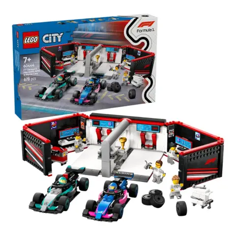 LEGO City 60444 F1 Garage & Mercedes-AMG & Alpine Cars Set