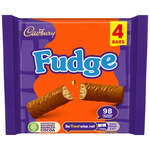 Cadbury Fudge Bar 4 Pack 88g