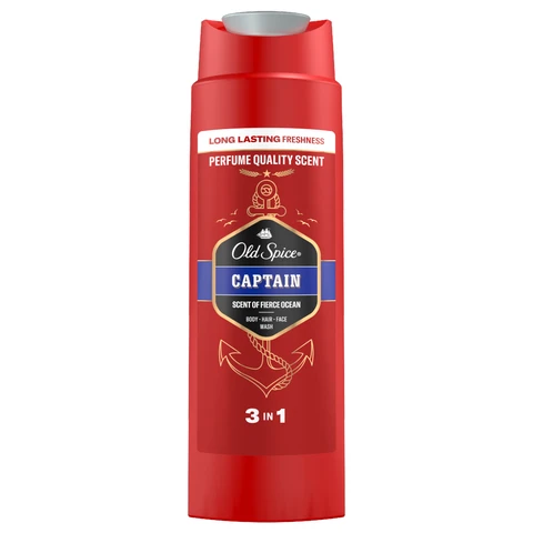 Old Spice Captain Men’s Shower Gel & Shampoo Multi-Use 3-in-1 Hair-Face-Body Wash 250ml