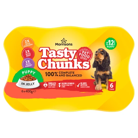 Morrisons Tasty Chunks in Jelly Up to 12 Months Puppy 6 x 400g