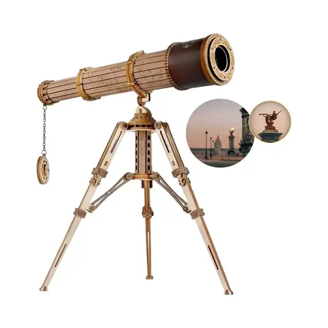 ROKR 3D Wooden Puzzles Monocular Telescope Model Building DIY Science Kit Birthday Gift for Adults and Teens Cool Display Item
