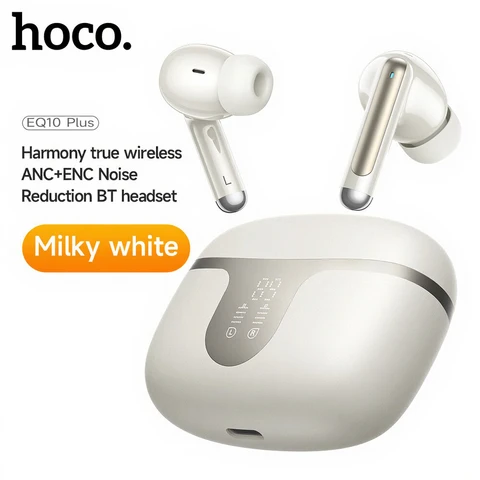 HOCO EQ10 PLUS Noise Reduction Wireless Earphones (Bt V5.3) - Milky White