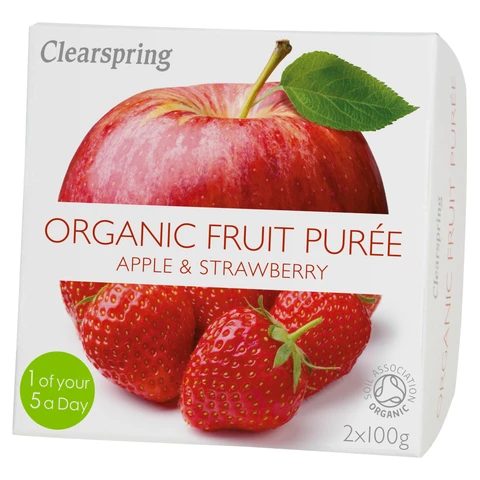Clearspring Apple & Strawberry Puree Organic 2 x 100g