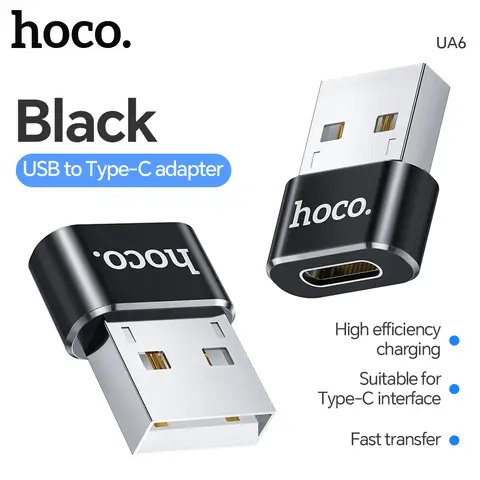 HOCO UA6 USB-A to USB-C Adapter - Black