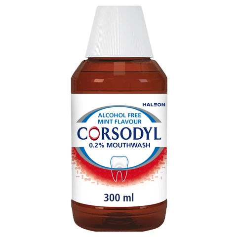 Corsodyl Medicated Antibacterial Mouthwash Alcohol Free 300ml