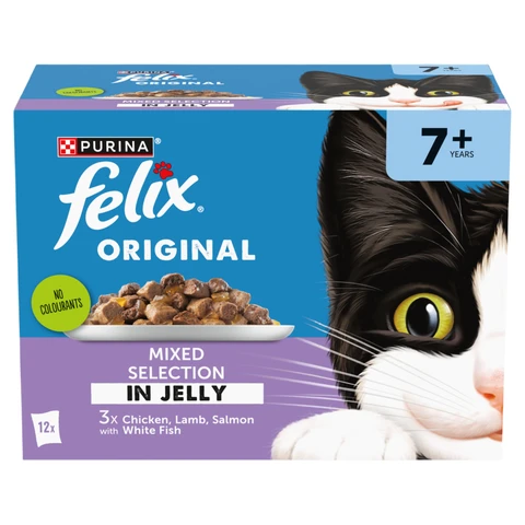 Felix Original Senior Mixed Selection in Jelly Wet Cat Food 12x85g