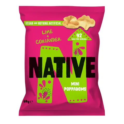Native Snacks Lime & Coriander Mini Poppadoms 60g