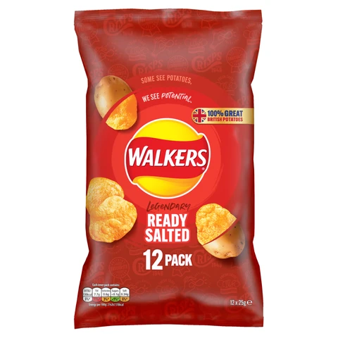 Walkers Ready Salted Crisps 12 x 25g