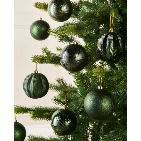 WeRChristmas Sage Green Shatterproof Baubles, 16 Pack, 8 cm