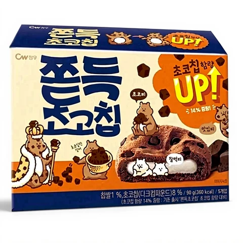 Cheongwoo Cookie moelleux aux pépites de chocolat, saveur chocolat - 90 g