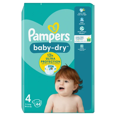 Pampers Baby-Dry Nappies Size 4 44 Pack