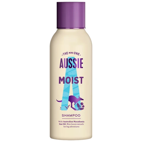 Aussie Miracle Moist Shampoo - Moisture-Quenching, Replenishes Dry, Damaged, Brittle Hair, 90ml