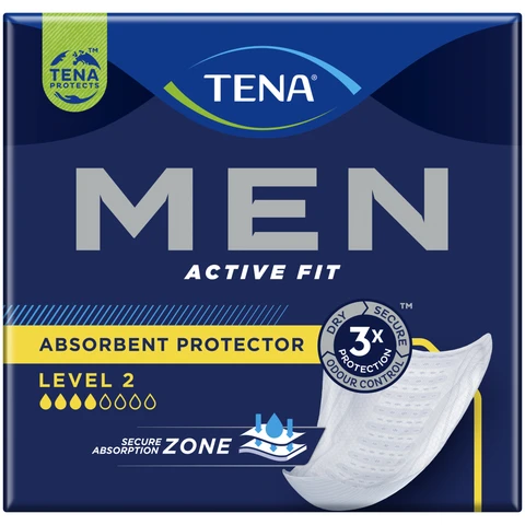 Tena Men Active Fit Absorbent Protector Level 2 Incontinence Pad 10 Pack