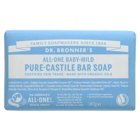 Dr Bronner's Baby Castile Bar Soap 140g