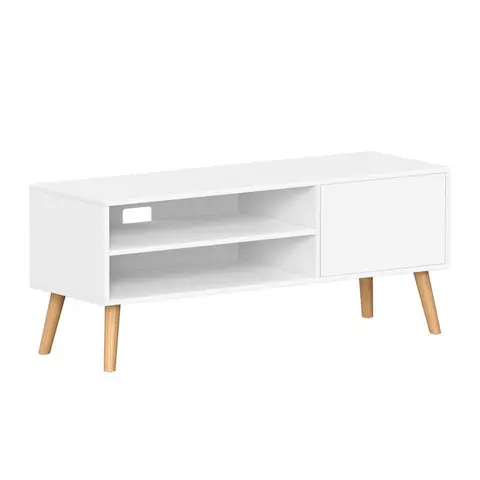 Vasagle TV Cabinet 1 Door White/Oak Effect