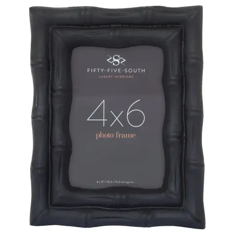 Interiors by Premier Photo Frame Hiba Bamboo Black 4x6"