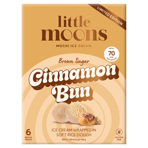 Little Moons Limited Edition Cinnamon Bun Mochi Ice Cream 6 x 32g (192g)