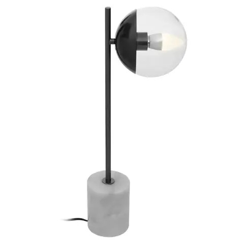 Interiors by Premier Table Lamp Revive Marble Black/White 56cm