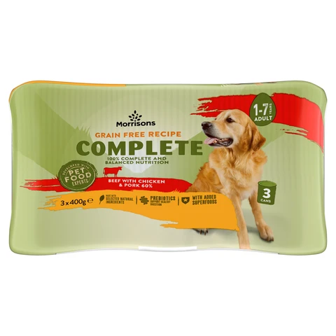 Morrisons Complete Beef with Chicken & Pork 60% 1-7 Years Adult 3 x 400g