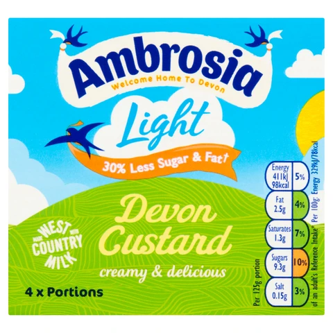 Ambrosia Light 30% Reduced Sugar & Fat Custard 500g