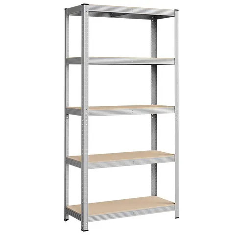 Shelving Heavy Duty 5 Shelves Silver/Natural 40x90x180cm