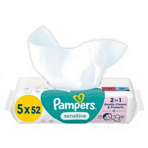 Pampers Sensitive Baby Feuchttücher 5 x 52 Tücher