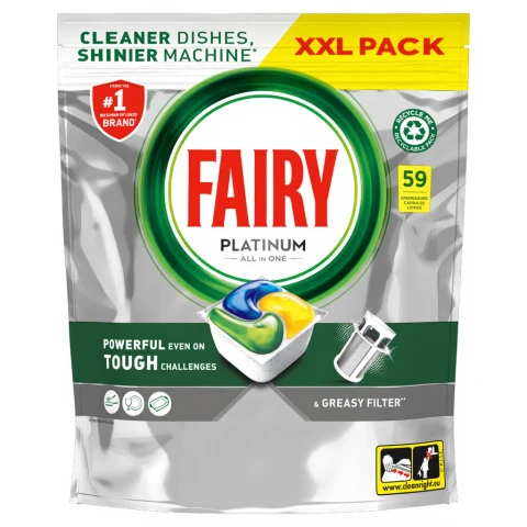 Fairy Platinum All In One Dishwasher Tablets Lemon 59 Tab