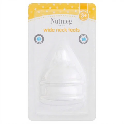 Nutmeg Baby 2 Wide Neck Teats 3+ Months