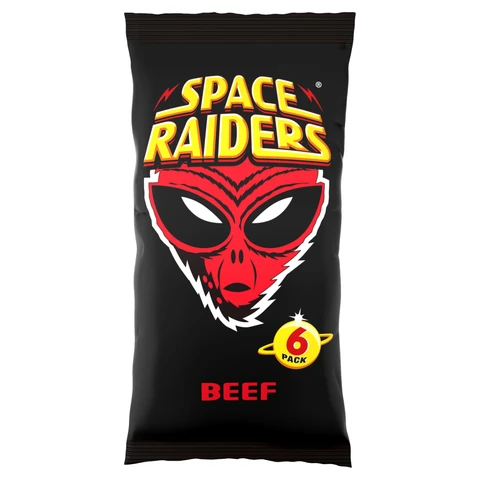 Space Raiders Beef Multipack Crisps 6 X 13g