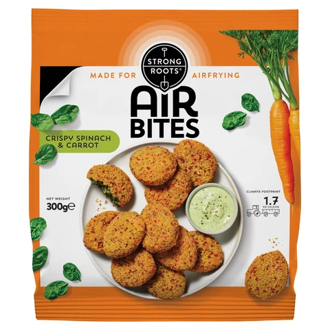 Strong Roots Air Bites Spinach with Carrot Crumb 300g