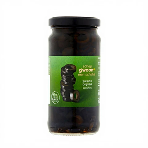 g'woon Zwarte Olijven Schijfjes 220 g