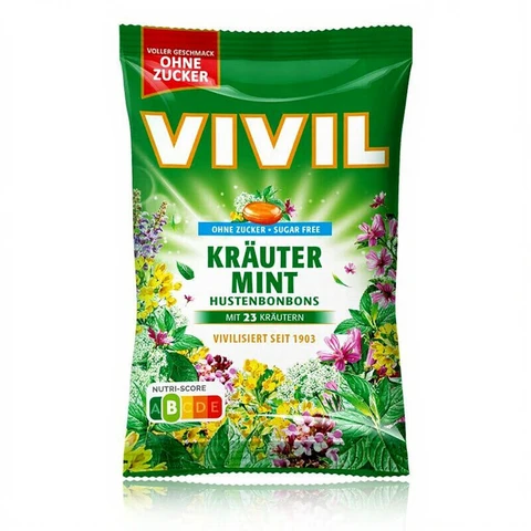 Vivil Kräuter-Minz-Bonbons zuckerfrei 120 g