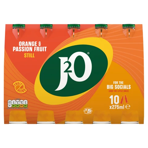J2O Orange & Passion Fruit Blend 10x275ml