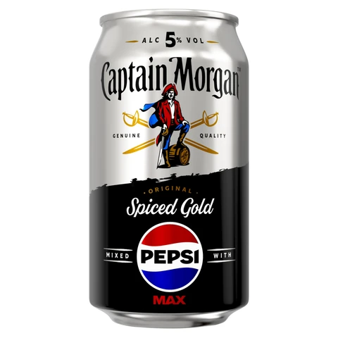 Captain Morgan Original Spiced With Pepsi Max 330ml (Abv 5%)