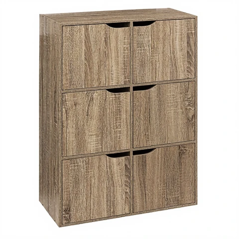 5Five Meuble à 6 compartiments aspect chêne