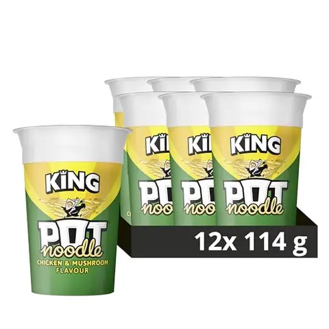 Pot Noodle Chicken & Mushroom King Pot 114 g (Pack of 12)