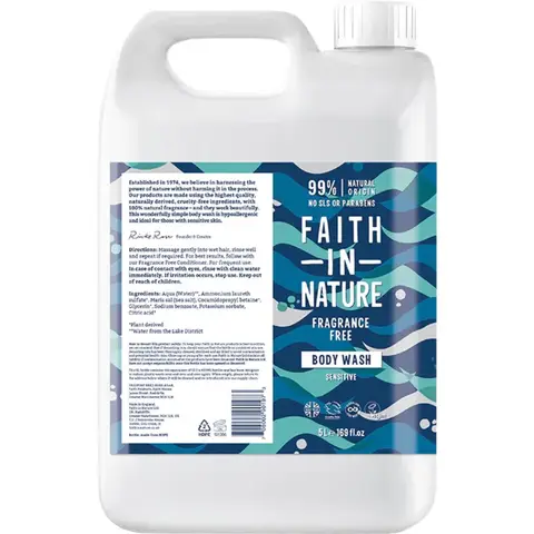 Faith In Nature Body Wash - Fragrance Free 5L