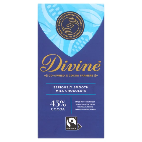 Divine Chocolate 45% Milk Chocolate 90g