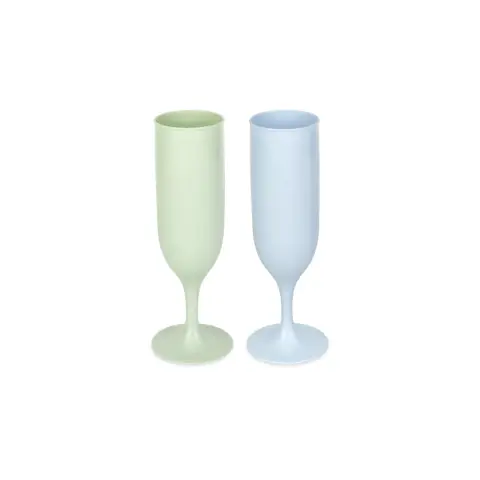 Caroline Reusable Champagne Flute - Green Or Blue
