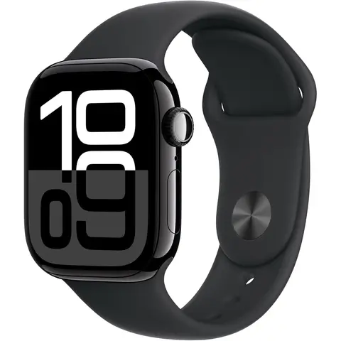 Apple Watch Series 10 - GPS - 42mm - Jet Black Aluminium Case w/ Black Sport Band (S/M)