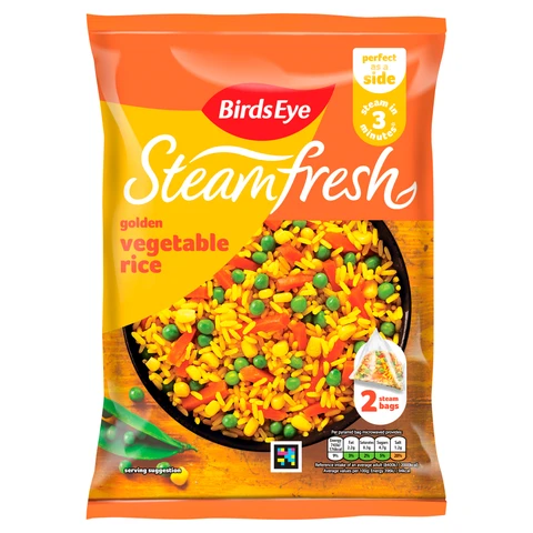 Birds Eye Steamfresh 2 Golden Vegetable Rice Steam Bags 380g