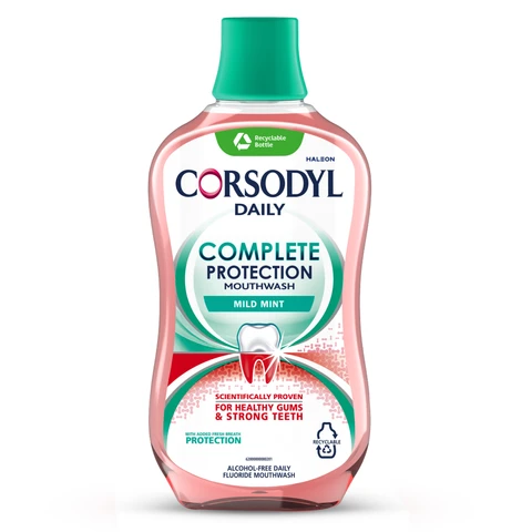Corsodyl Complete Protection Daily Gum Care Mouthwash Mild Mint 500ml