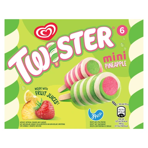 Wall's Twister Ice Lolly Mini Pineapple 6x 50 ml