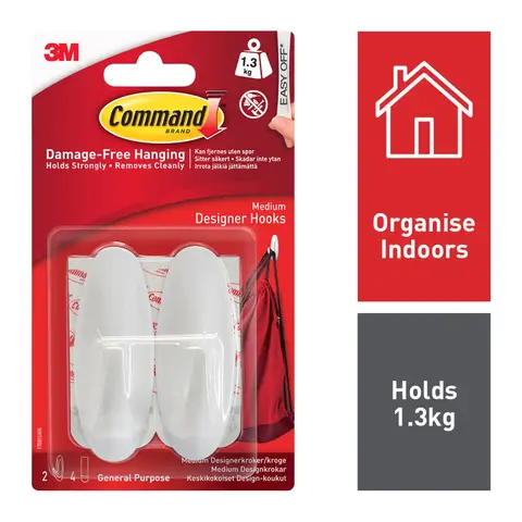 Command 2-Ct. Medium Hook - Quantity 6