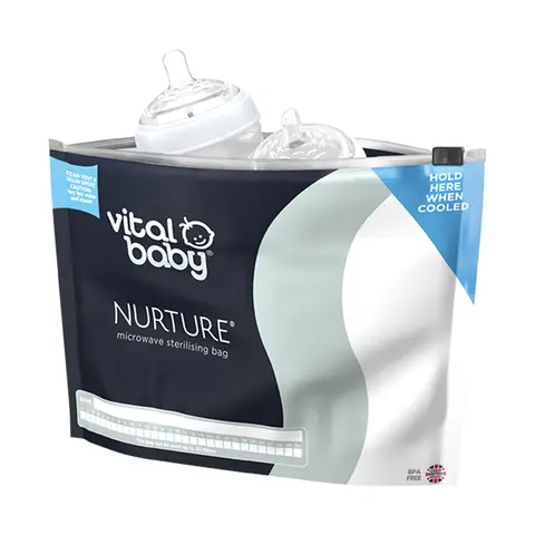 Vital Baby NURTURE Microwave Sterilising Bags 0+ Months 5 Pack